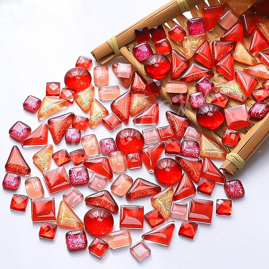 500g Mixed Color Crystal Mosaic Tiles, Atarvana 0.4''X0.4'' Mosaic Tile for DIY Art Projects with... | Amazon (US)