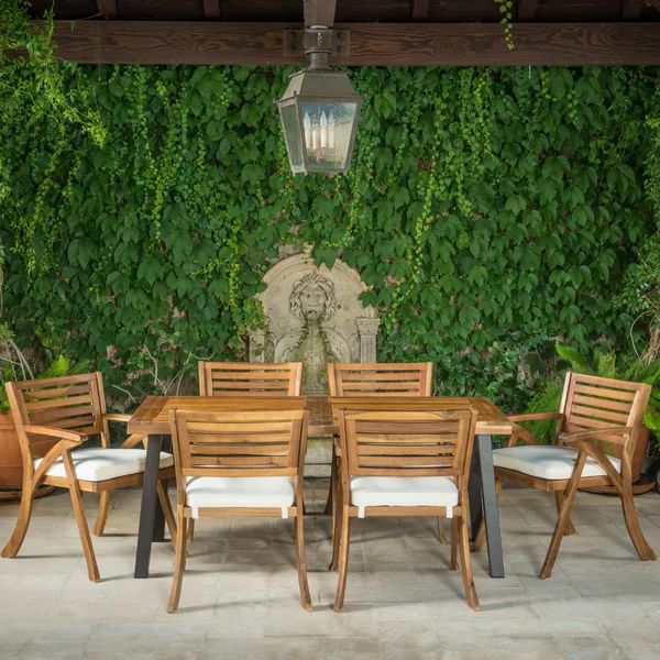 Rectangular 6 - Person Outdoor Dining Set with Cushions | Wayfair North America