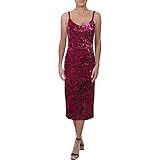 Dress the Population Women's Lynda Sequin Sleeveless Fitted Midi Sheath Dress, Magenta, M | Amazon (US)