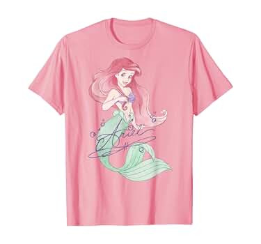 Disney The Little Mermaid Ariel Signed Portrait T-Shirt | Amazon (US)