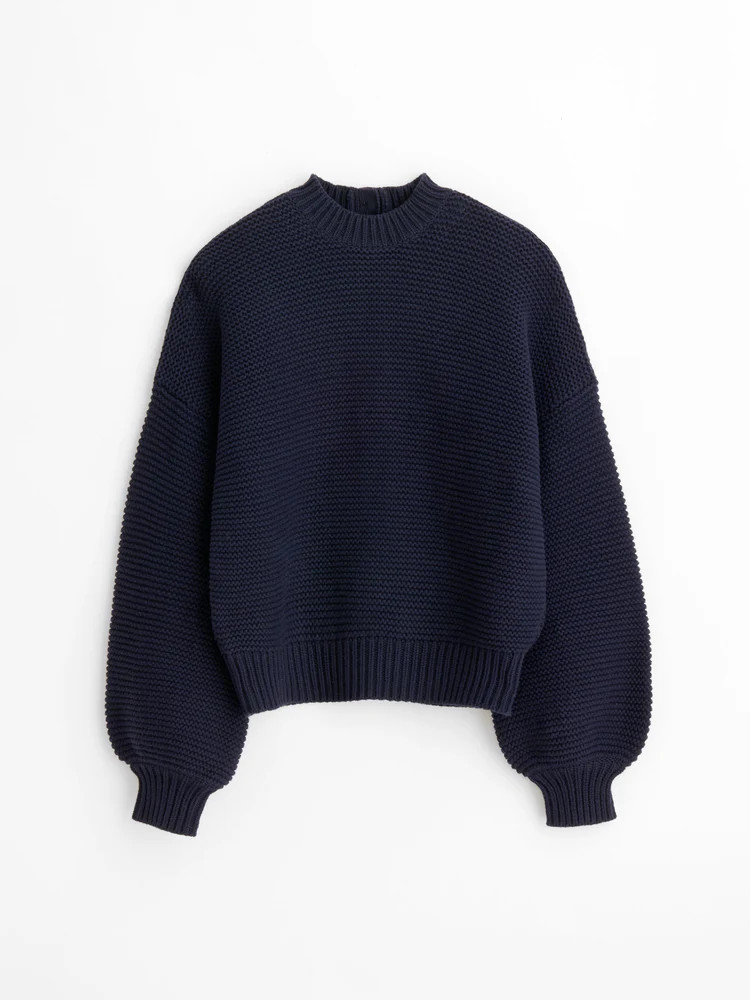 Button-Back Crewneck Sweater | Alex Mill