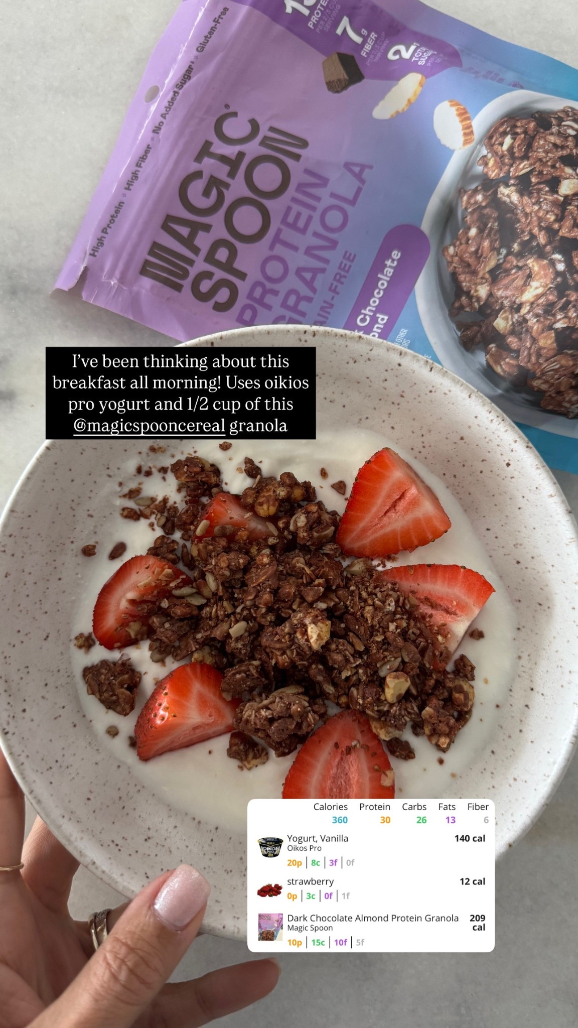 Ok, I’m obsessed! This breakfast bowl has 30 G protein and it’s so quick and yummy!   Made with yogurt and Magic Spoon Protein Granola. 😋 

#LTKFamily