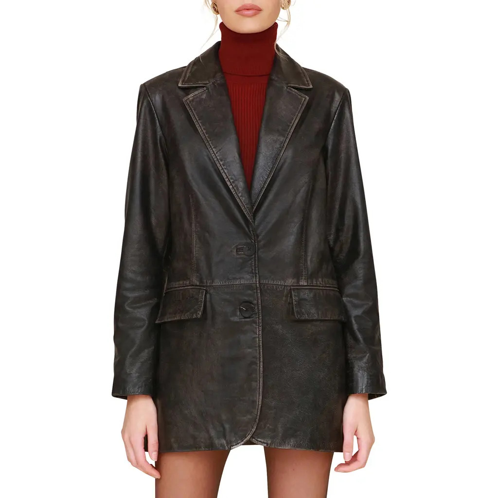 Oversize Leather Blazer | Nordstrom