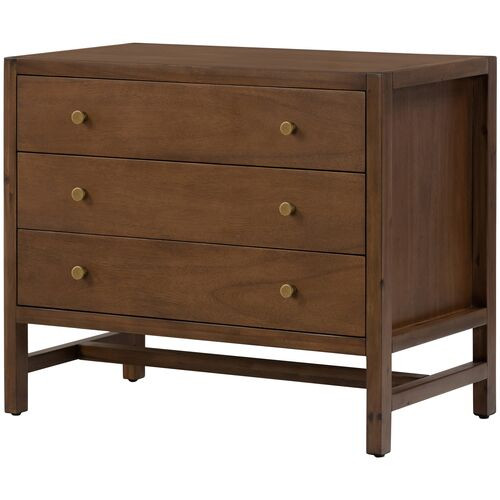 Brighton 3-Drawer Nightstand, Saddle Tan | One Kings Lane