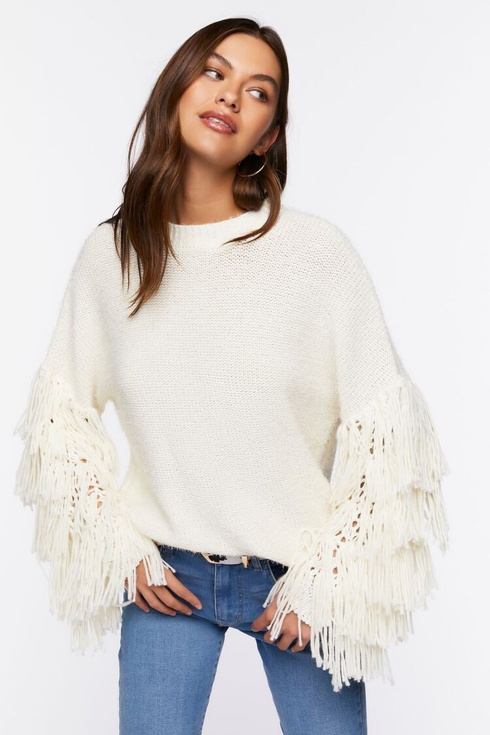 Chunky Fringe-Trim Sweater | Forever 21 (US)