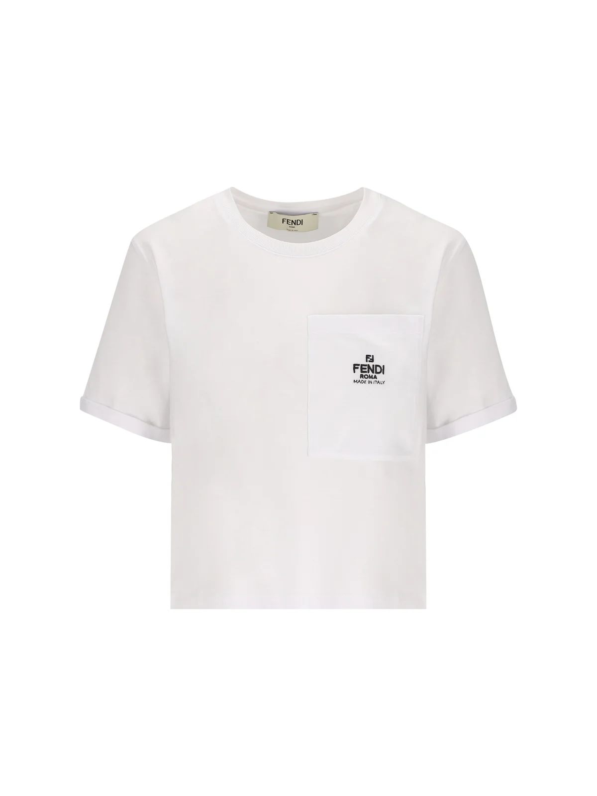 Fendi Logo Embroidered Crewneck T-Shirt | Cettire Global