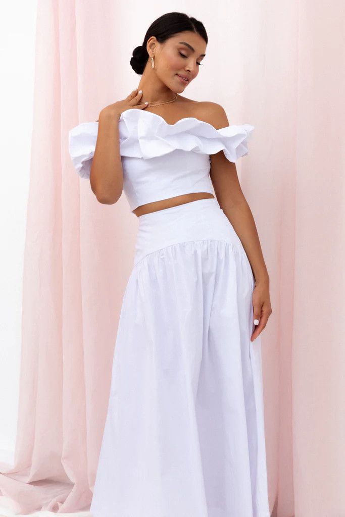 Savannah Maxi Skirt - White | Petal & Pup (US)