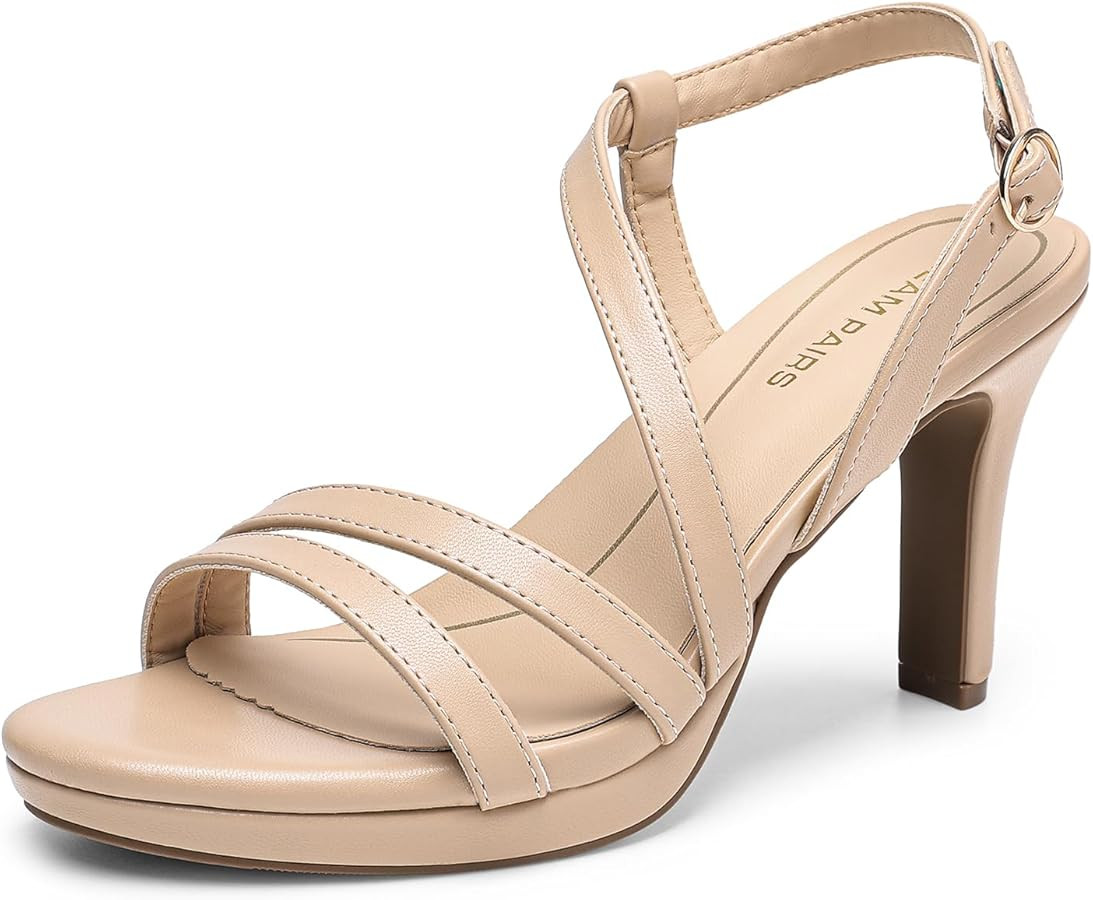 DREAM PAIRS Women's Platform Strappy Heels High Heeled Sandals Open Toe Comfortable Dressy Shoes ... | Amazon (US)