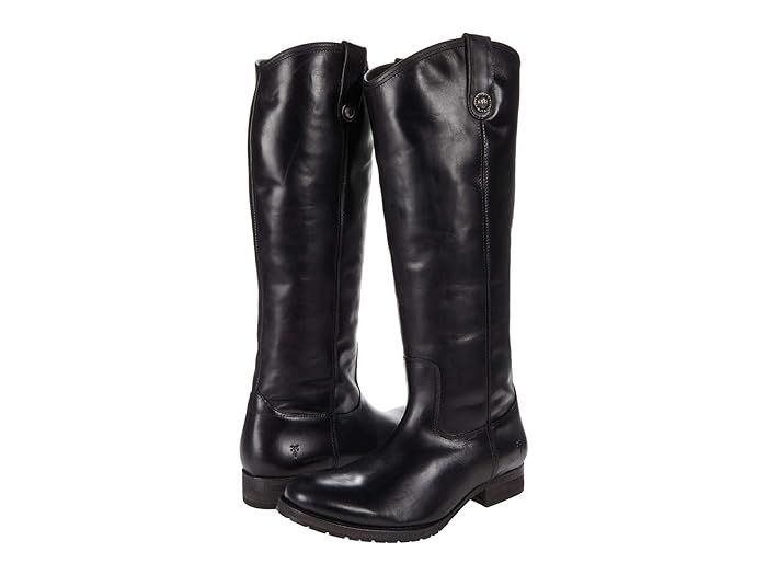 Frye Melissa Button Lug (Black Waterproof Polished Soft Full Grain) Women's Boots | Zappos