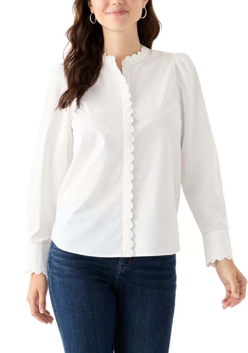 Women's Long Puff Sleeve Button Down Top | Belk