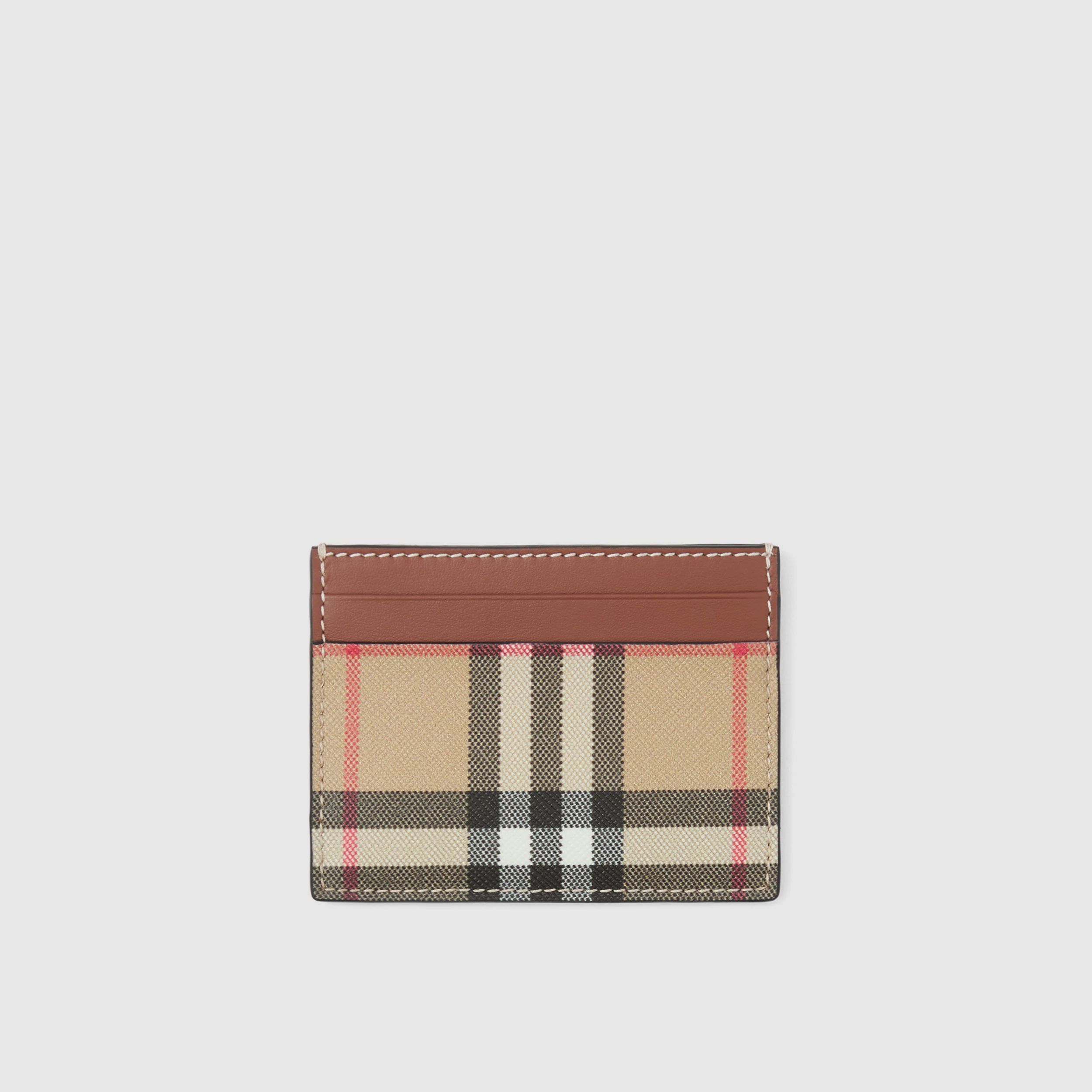 Vintage Check and Leather Card Case in Tan - Women | Burberry® Official | Burberry (US)