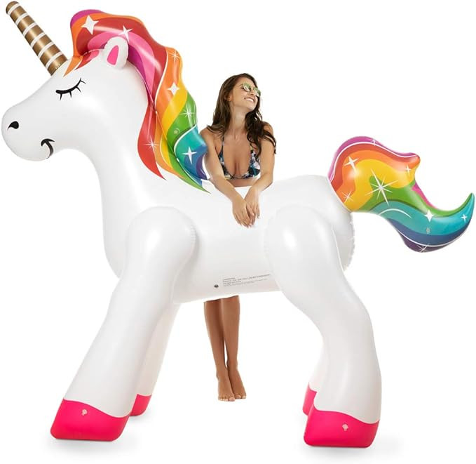 Large Inflatable Rainbow Unicorn Sprinkler, Water Sprinklers Toys for Summer Party Fun | Amazon (US)