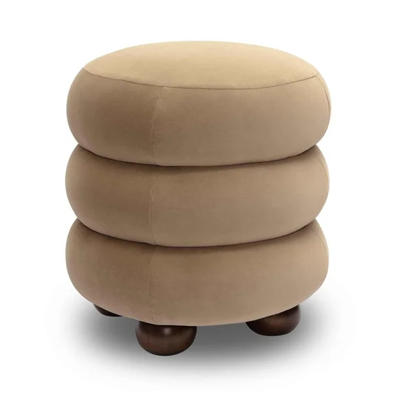 Stefanie Taupe Velvet Ottoman | Walmart (US)