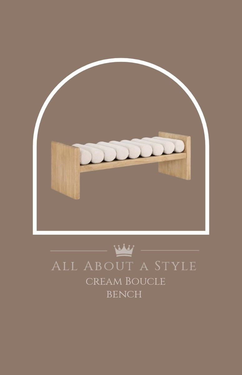 Neutral perfection 🤍 This cream boucle bench adds the coziest modern touch with its rich natural wood base and luxe texture. The perfect accent for an entryway, bedroom, or at the foot of the bed.

#LTKhome #NeutralDecor #ModernHome #Boucle #HomeStyling #EntrywayDecor #BedroomStyle #ContemporaryHome