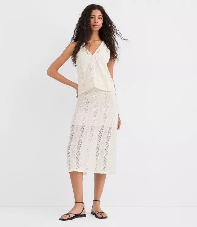 Crochet Column Midi Skirt | LOFT