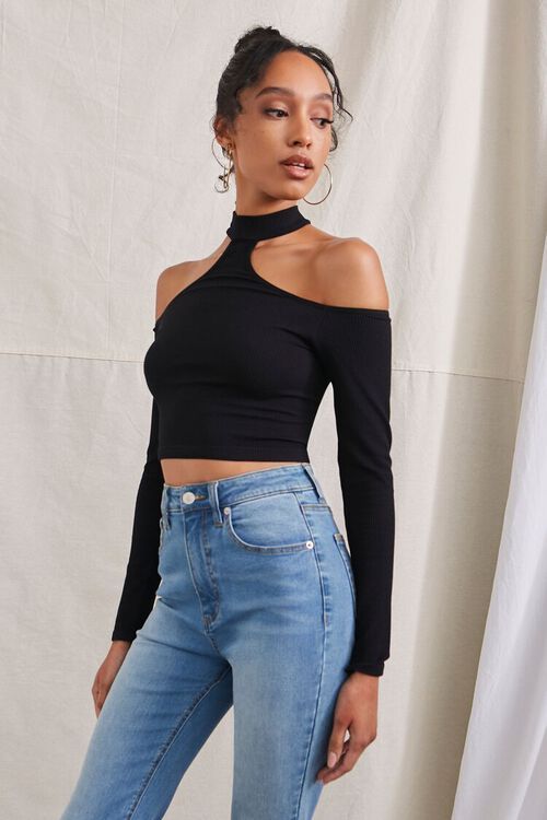 Ribbed Cutout Long-Sleeve Top | Forever 21 (US)