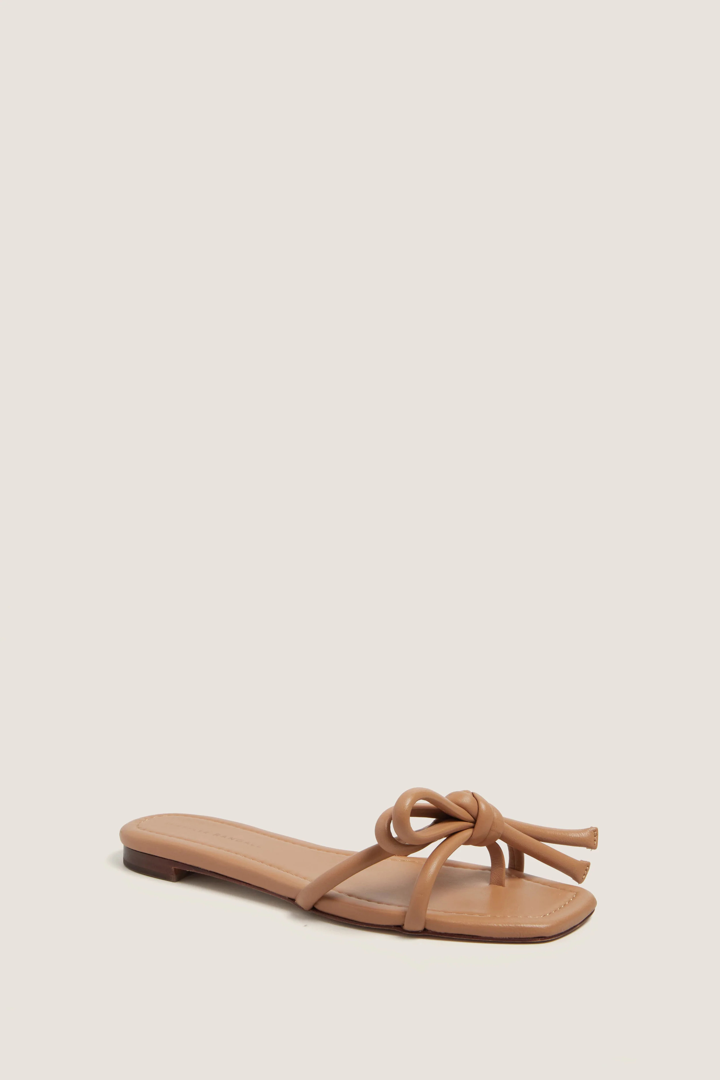 Dune Nappa Hadley Leather Bow Flat Sandal | Tuckernuck (US)