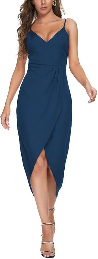 Aigeman Women's Sexy Spaghetti Straps Backless Maxi Dress Sleeveless V Neck Cocktail Party Dresse... | Amazon (US)