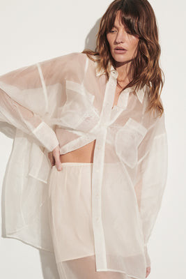 SIAN IVORY SILK ORGANZA SHIRT | DISSH