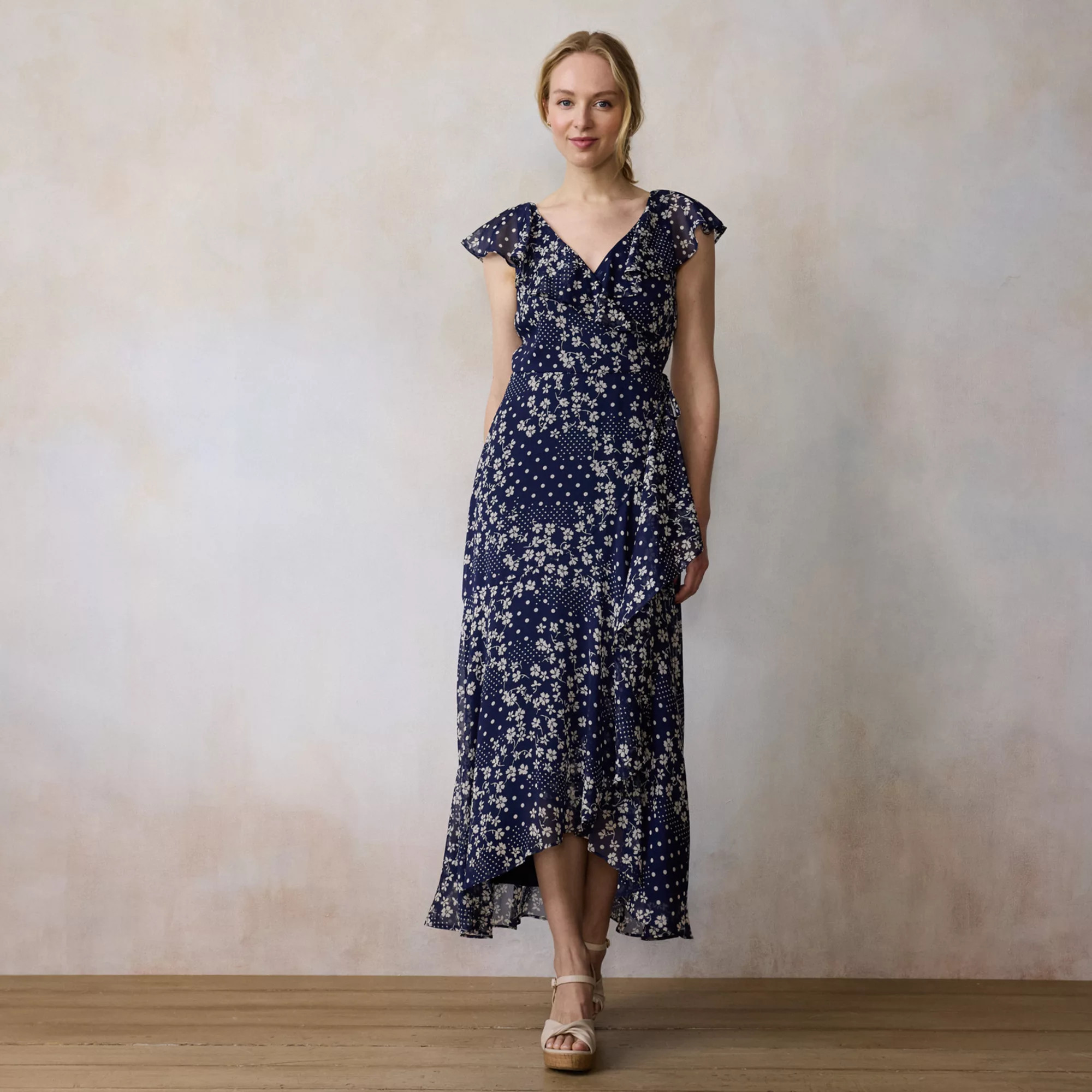 Women's LC Lauren Conrad Ruffle Wrap Maxi Dress | Kohl's