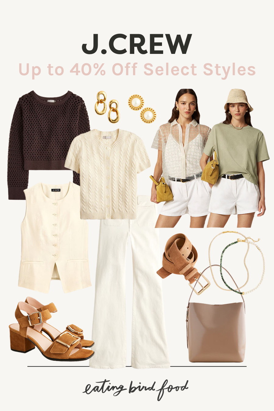 J.Crew Sale | J.Crew Fall Fashion | Labor Day Sale | Labor Day Deals | Crochet Sweater | Gold Jewelry | Button Up Vest 

 #LTKSeasonal #LTKSaleAlert #LTKStyleTip