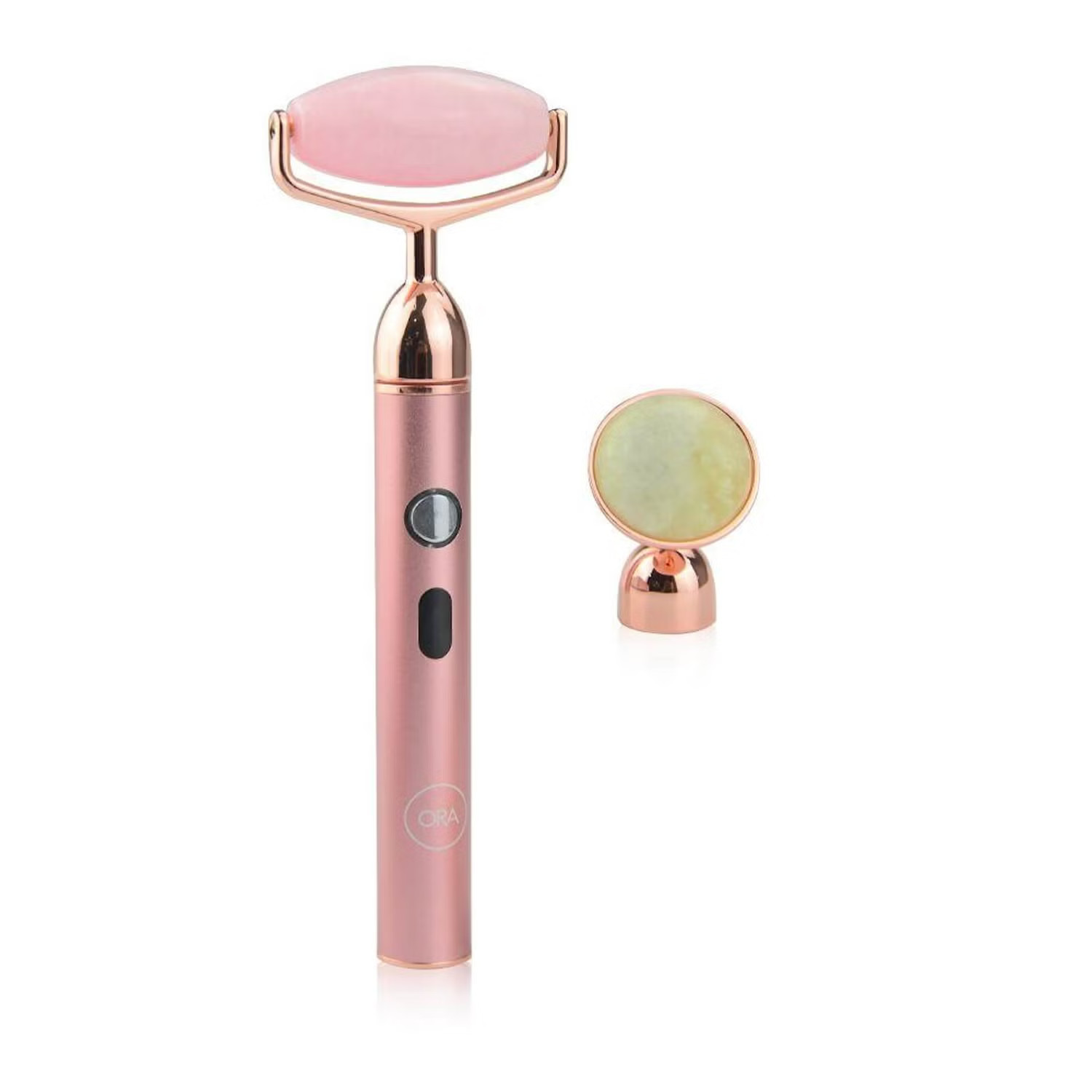 Beauty ORA Electric Crystal/Jade Roller Device - Rose Quartz and Jade - 3 Piece Kit | Dermstore (US)