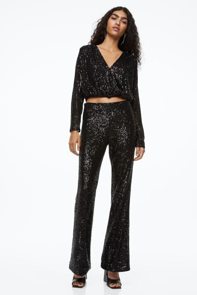 Sequined wrapover blouse | H&M (UK, MY, IN, SG, PH, TW, HK)