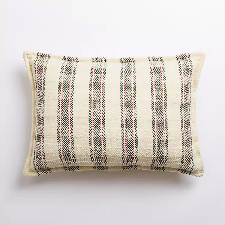 New! Cream Plaid Lumbar Christmas Pillow | Kirkland's Home