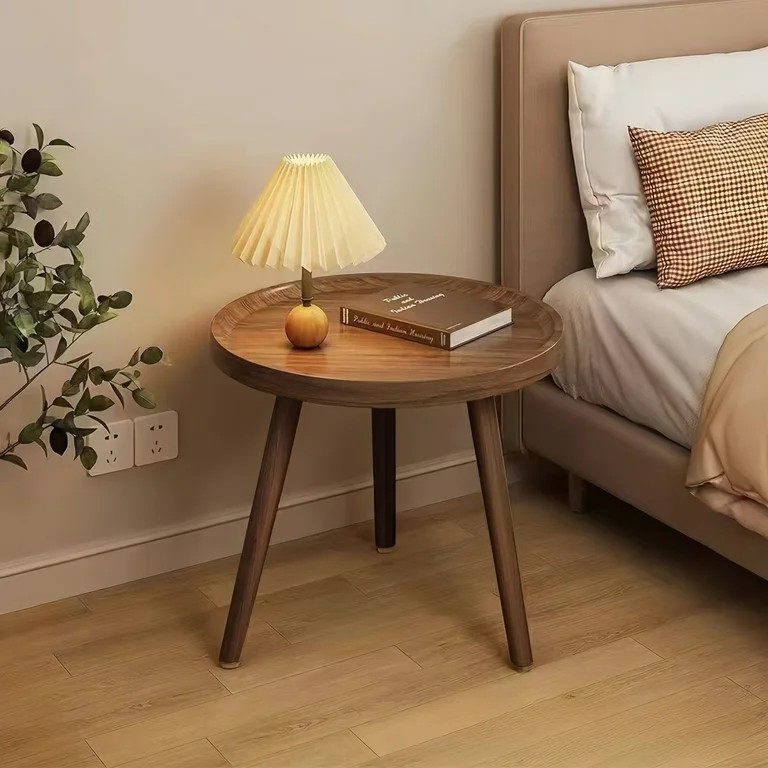 MEHOOM Round Wooden End Table, 16*16*19" Vintage Farmhouse Brown End Table,  Wooden Small Side Ta... | Walmart (US)