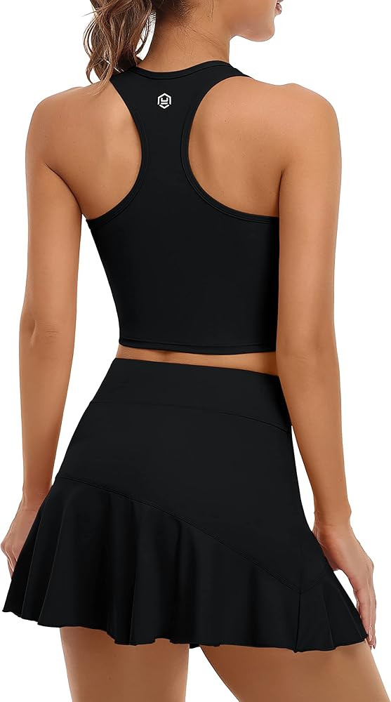 ATTRACO 2 Piece Tennis Dresses for Women Athletic Workout Dress with Shorts and Pockets | Amazon (US)