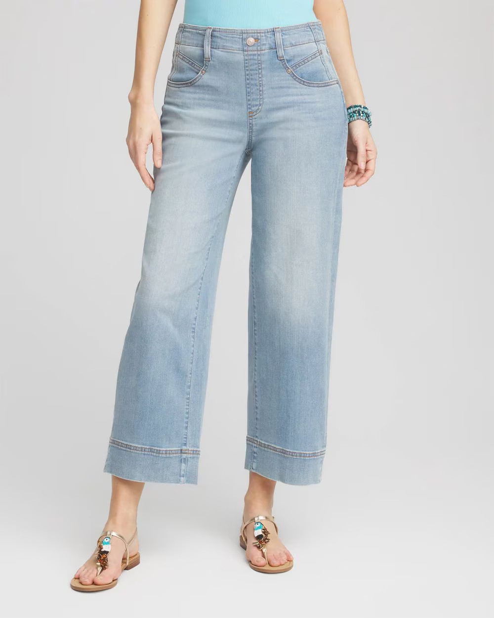 Pull-On Wide-Leg Cropped Jeans | Chico's