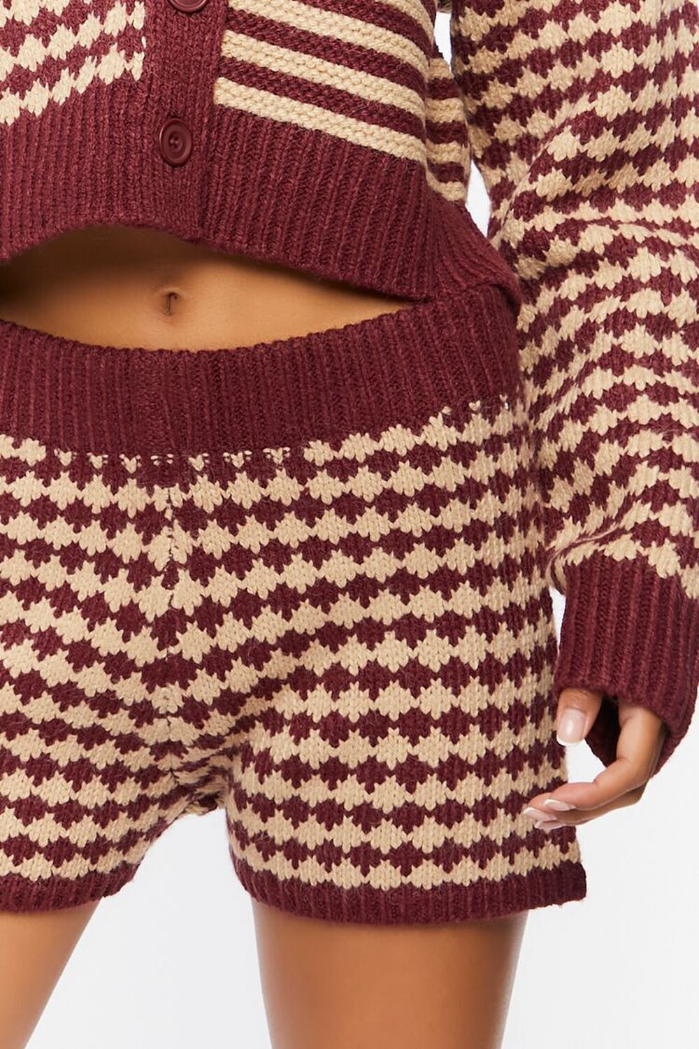 Houndstooth Sweater-Knit Shorts | Forever 21 (US)