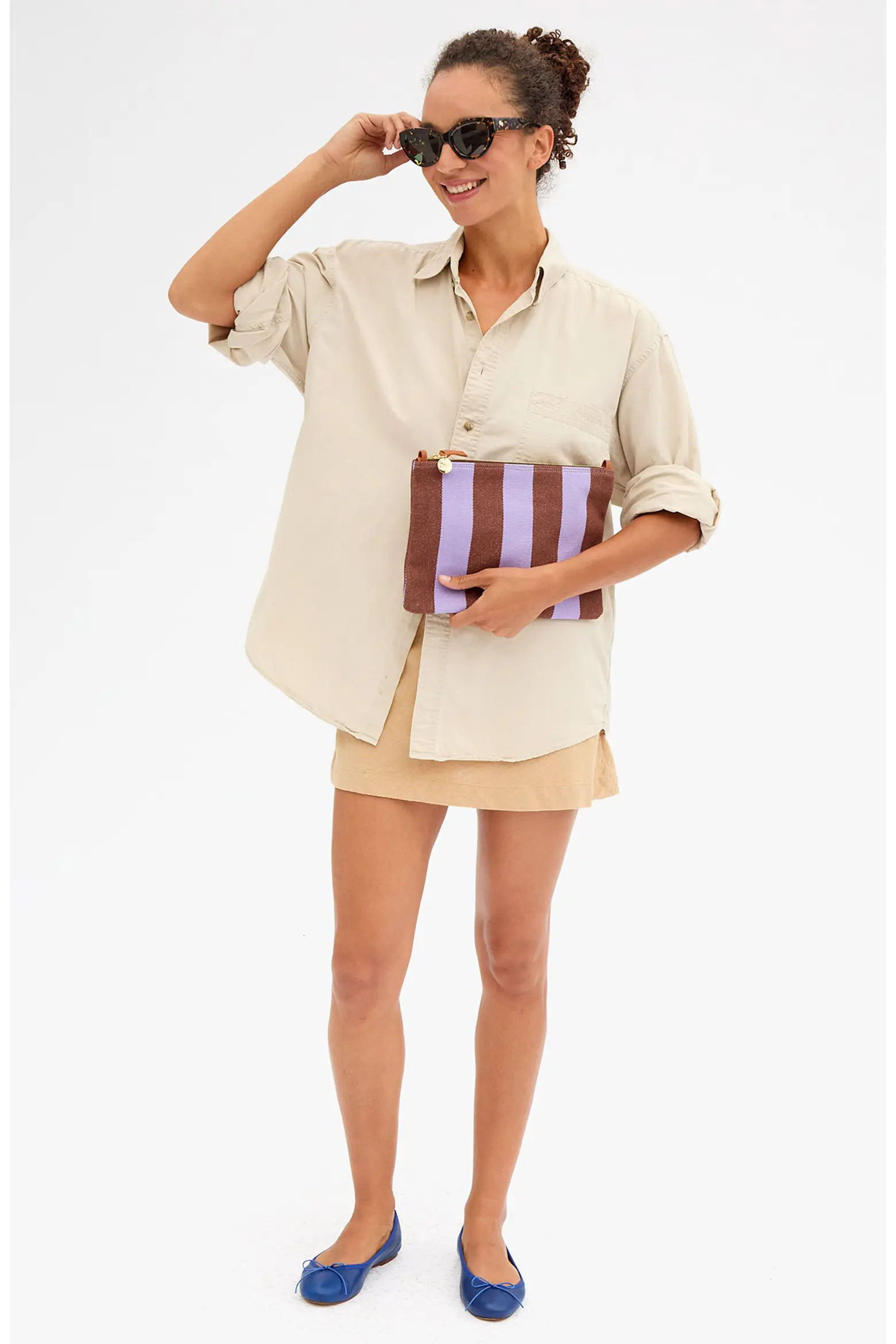 Clare V. Striped Canvas Flat Clutch (Women) | Nordstrom | Nordstrom