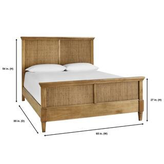 Home Decorators Collection Marsden Patina Finish Wooden Cane Queen Bed (65 in. W x 54 in. H) 1075... | The Home Depot
