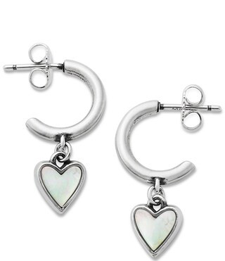 Sweetheart Mother of Pearl Hoop Ear Posts | Dillards