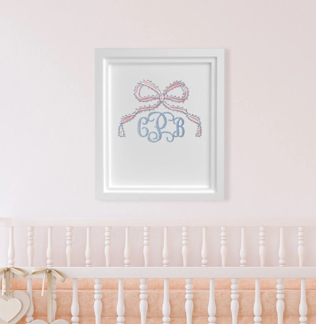 Girl Nursery Art, Custom Embroidered Wall Art, Grandmillennial Decor, Personalized Wall Hanging, ... | Etsy (US)