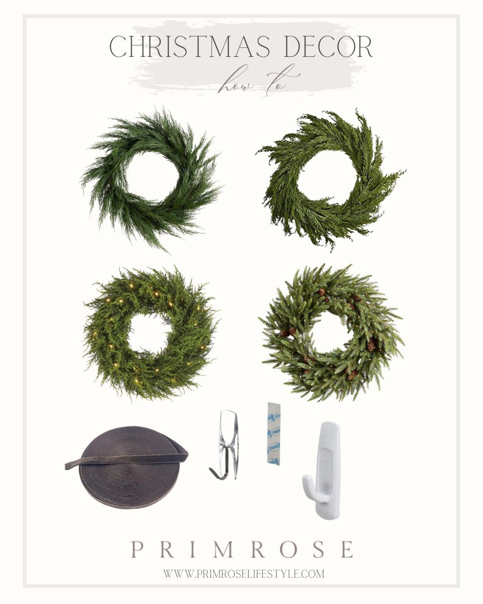 I love hanging wreaths in front of my windows.  You could use a small nail above the window frame with some velvet ribbon or you could use command hooks. They are both beautiful. Canadian Tire, Crate & Barrel, Amazon. 

#LTKstyletip #LTKSeasonal #LTKHoliday