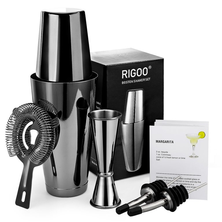 Stainless Steel 4 Piece Cocktail Shaker Set - Complete Bar Tools and Bartender Kit with Shaker Bo... | Walmart (US)
