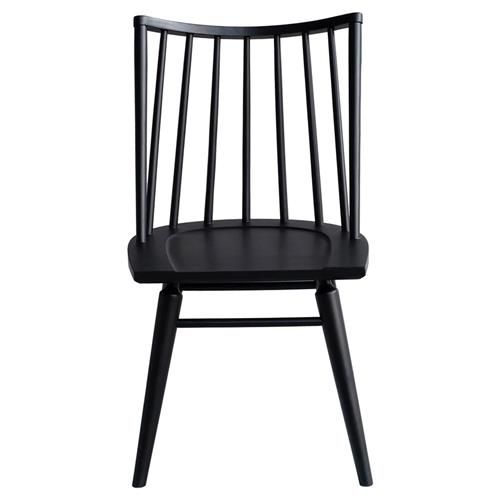 Warren French Country Black Wood Windsor Dining Side Chair - Set of 2 | Kathy Kuo Home