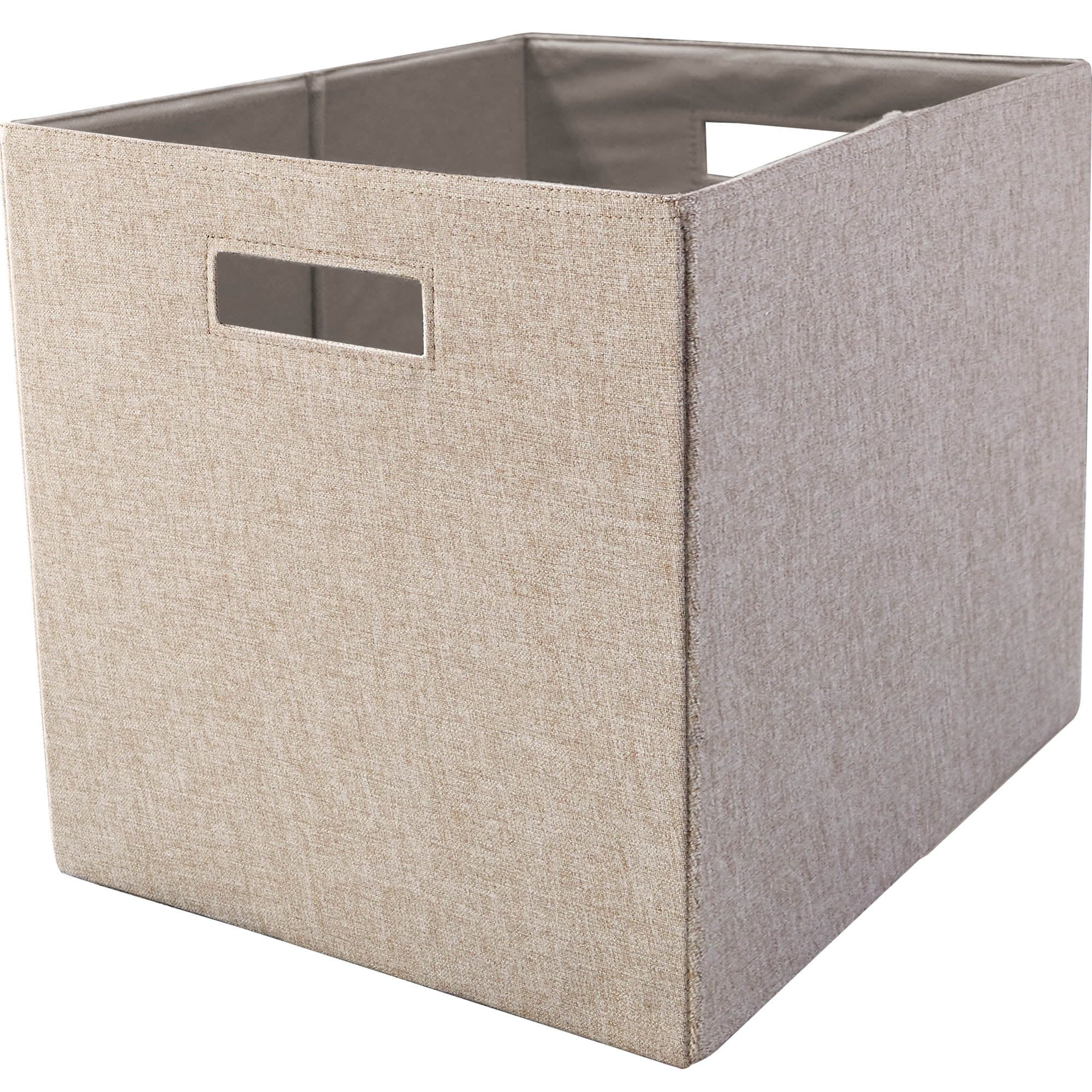 Better Homes & Gardens Fabric Cube Storage Bin (12.75" x 12.75") - Tan - Walmart.com | Walmart (US)