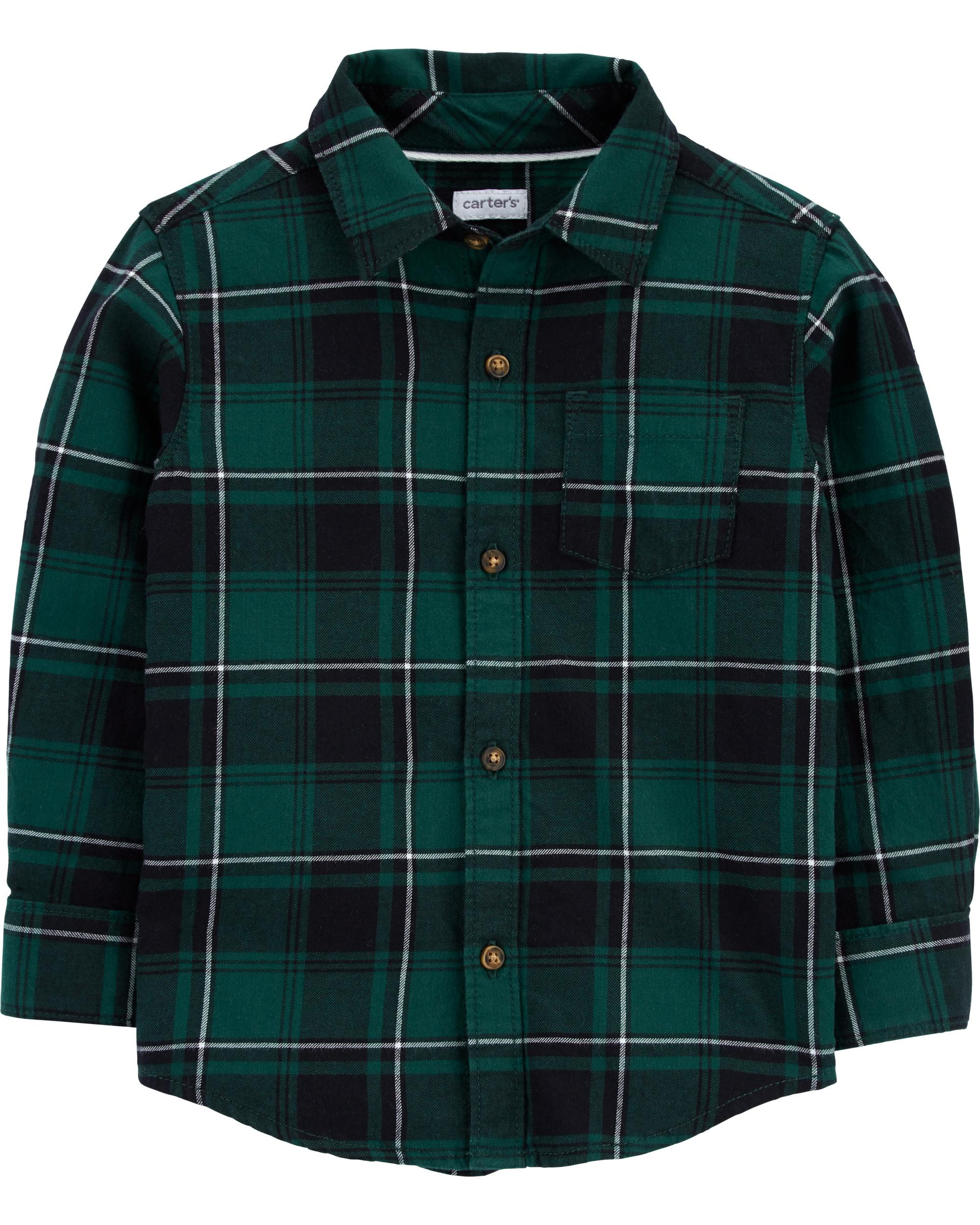 Plaid Twill Button-Front Shirt | Carter's