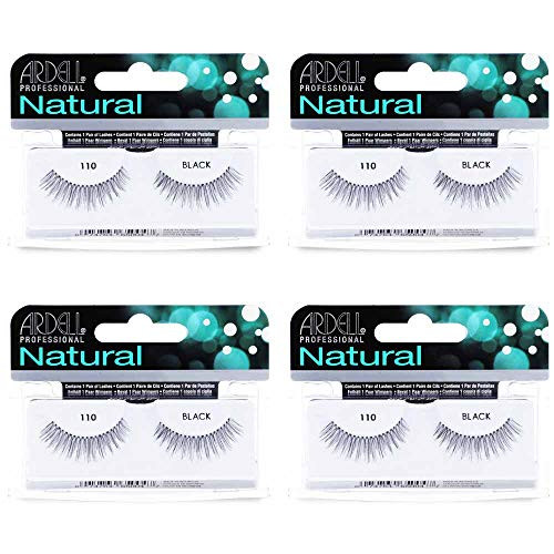 Ardell Natural Lashes 110 - Black, False Eyelashes, Soft & Lightweight, Reusable Strip Lashes for Everyday Wear, 4 Pack | Amazon (US)