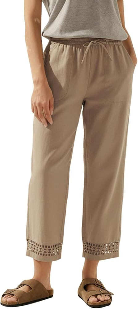 Acelitt Women Drawstring Elastic Waist Pants with Pockets, S-XXL | Amazon (US)