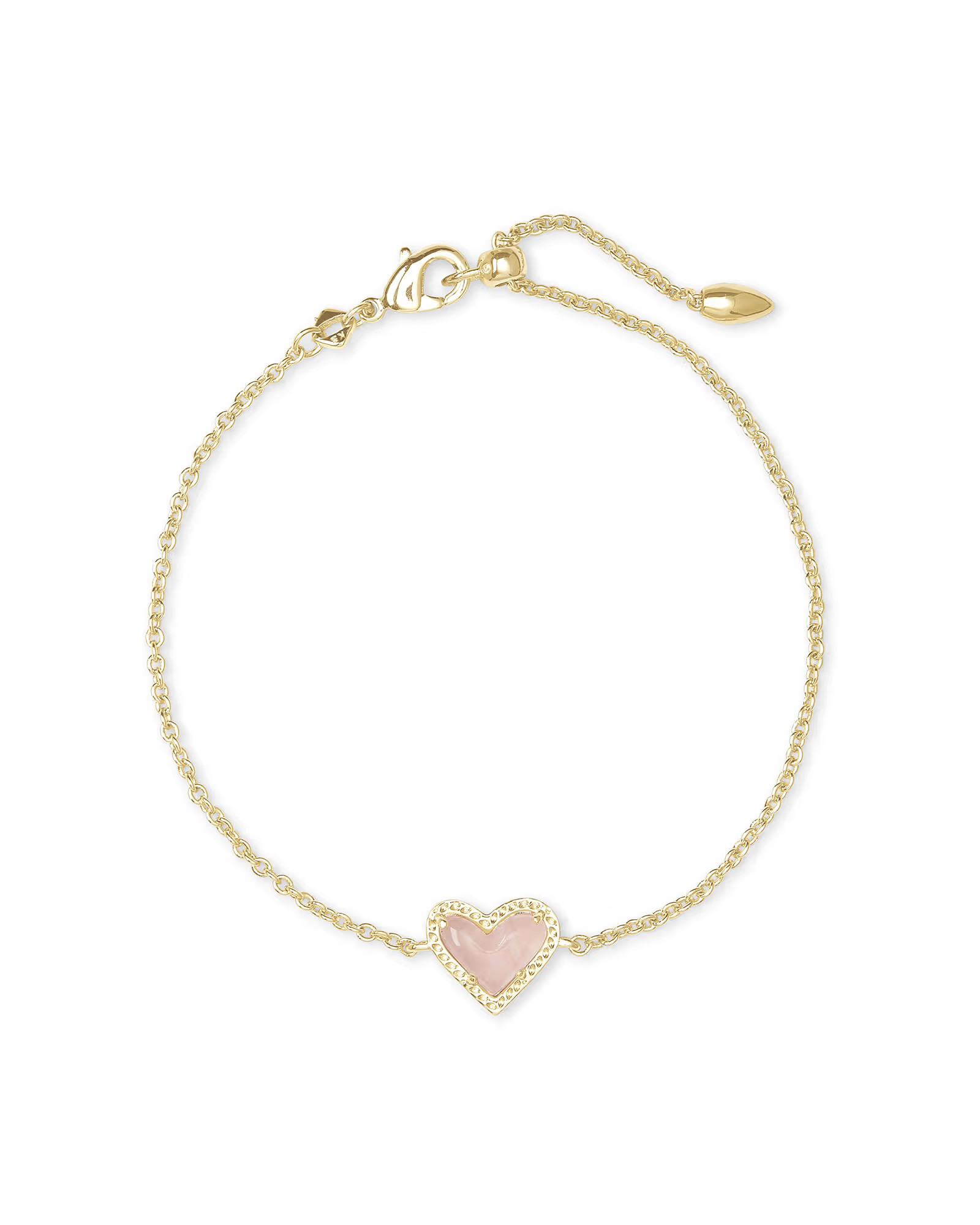Ari Heart Gold Chain Bracelet in Rose Quartz | Kendra Scott
