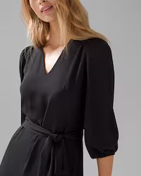 Elbow-Sleeve Godet Dress | White House Black Market