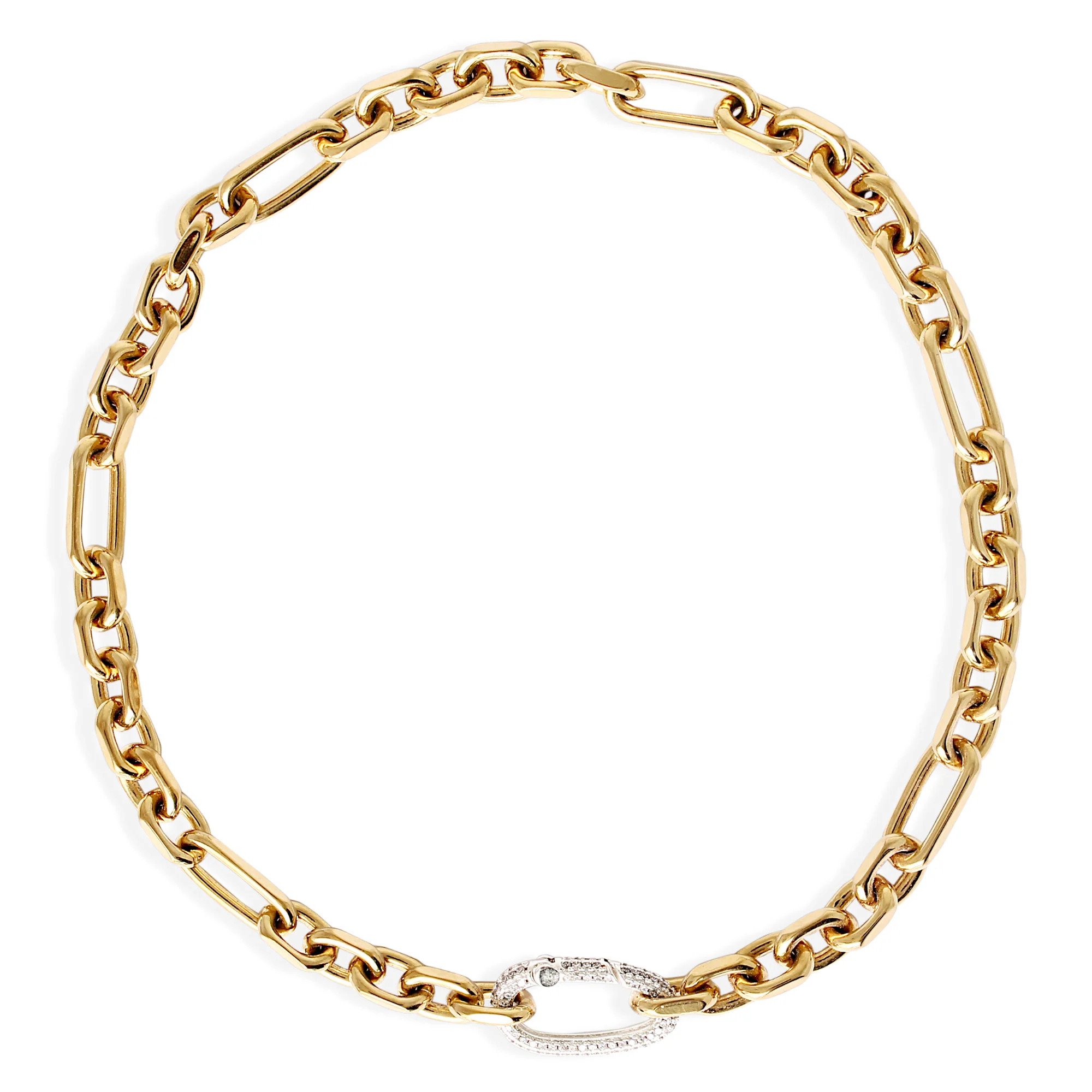 COSMO Necklace - Gold with Silver Rhinestone | By Alona