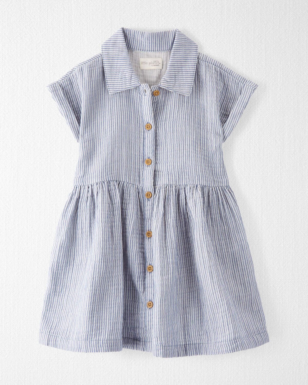 Beats Blue Toddler Organic Cotton Striped Button-Front Dress
 | carters.com | Carter's