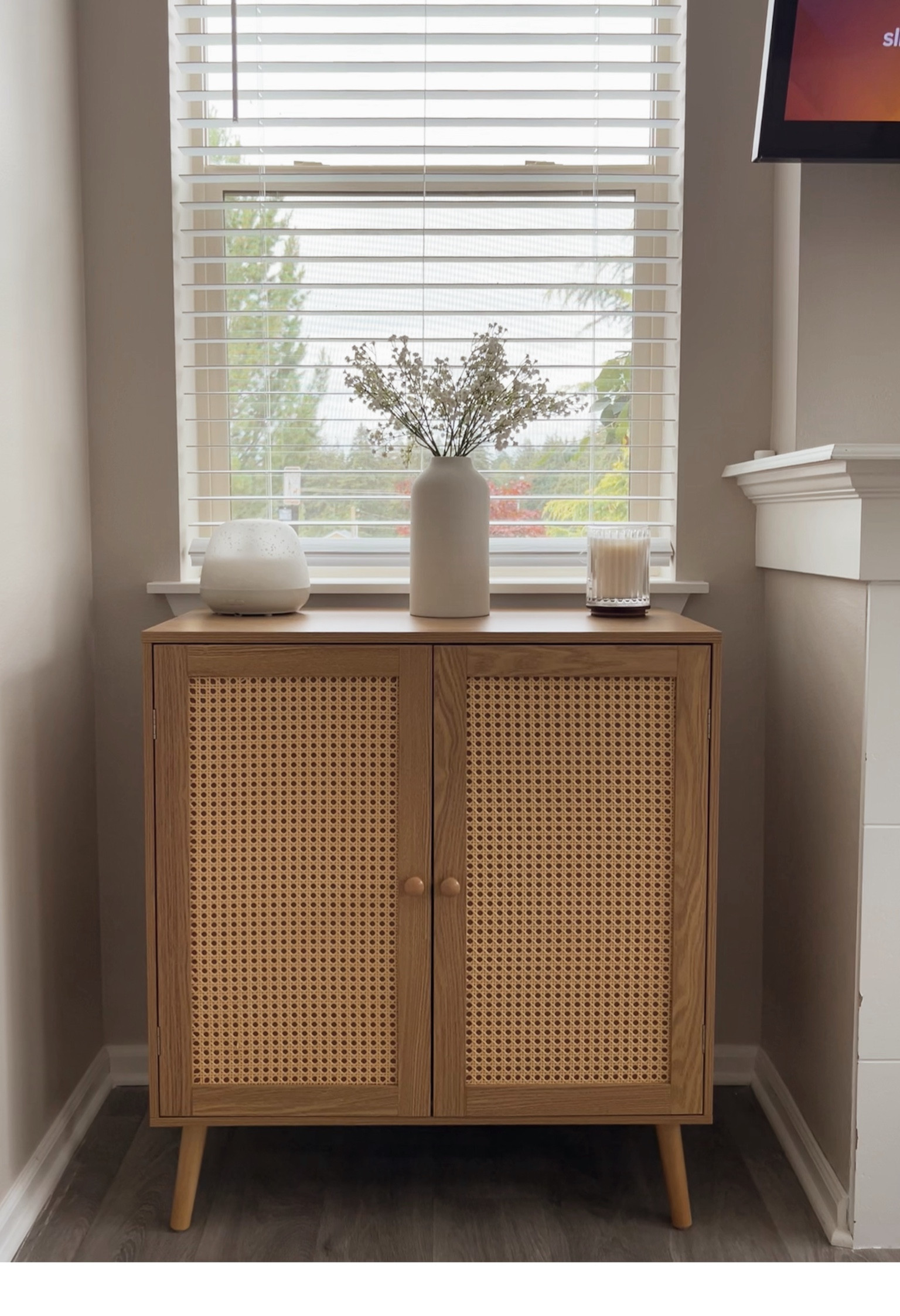 Perfect size cabinet to hide your wifi, gaming devices and extra wires you don’t want seen in your home. Also it’s just so beautiful! 