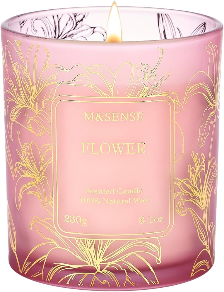M&SENSE Floral Scented Soy Candles-Vegan, Heavy Scented, No Toxin 8.1oz 42-Hour Long Burning Time... | Amazon (US)