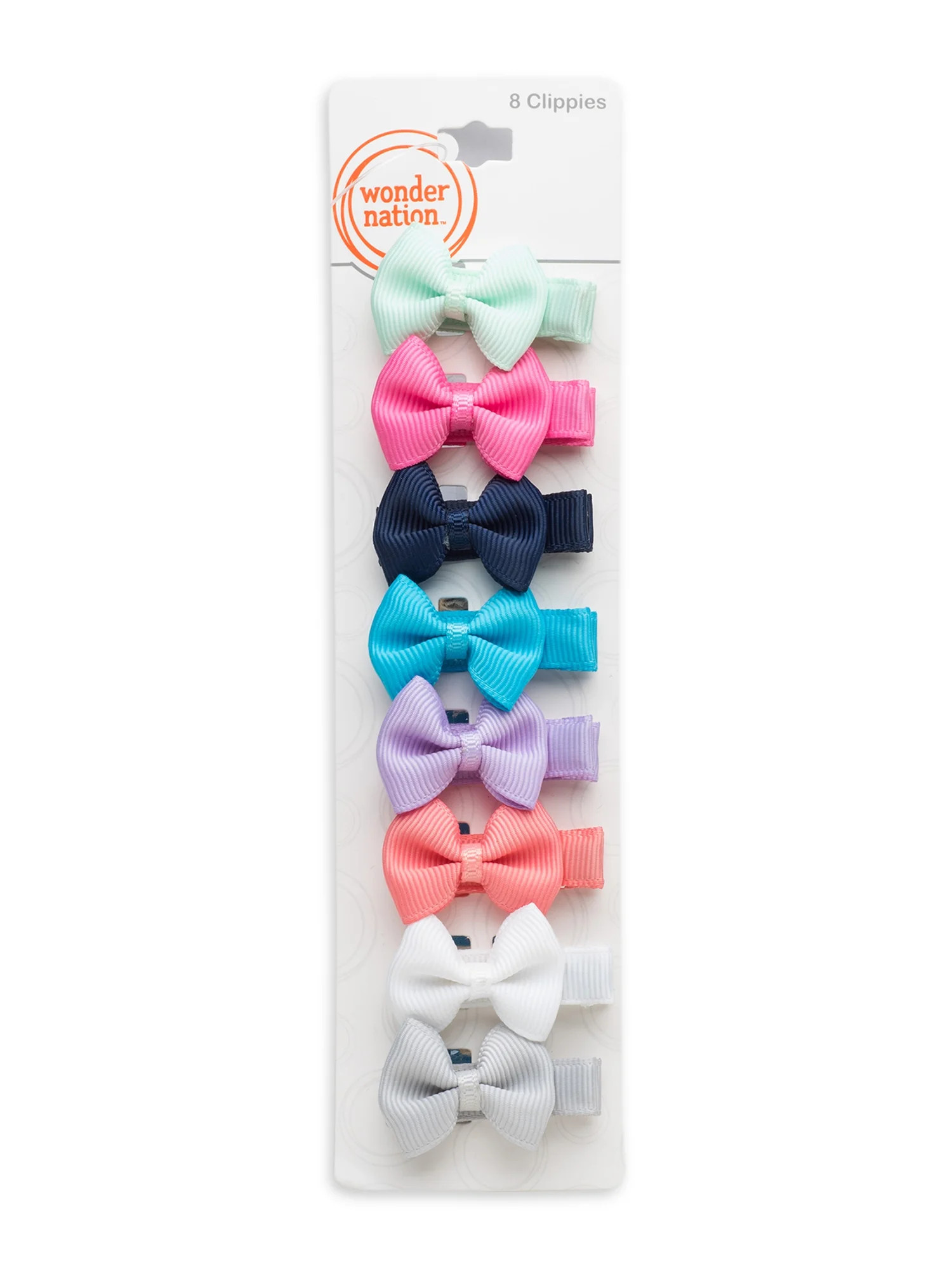 Wonder Nation 8 Piece Mini Hair Bow Clips | Walmart (US)